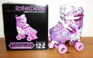 Roller Derby Patines Ajustables Niñas, Talla 12-2, Rosa Púrpura Unicornios - Imagen 1 de 5