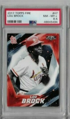 2017 Topps Fire Lou Brock NM - MT + 8.5 - Image 1 of 2