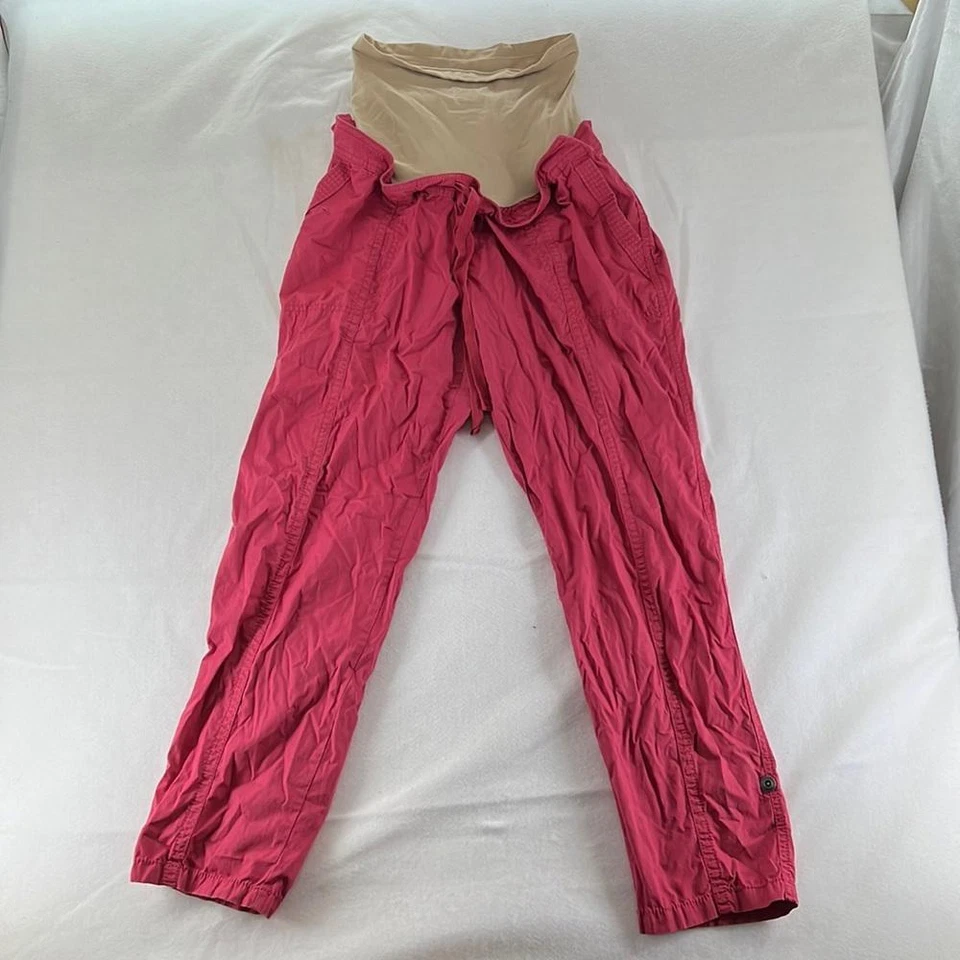 Motherhood Maternity Pull On Pants Red Straight Leg Belly Band Womens Size XL - Image 1 of 4