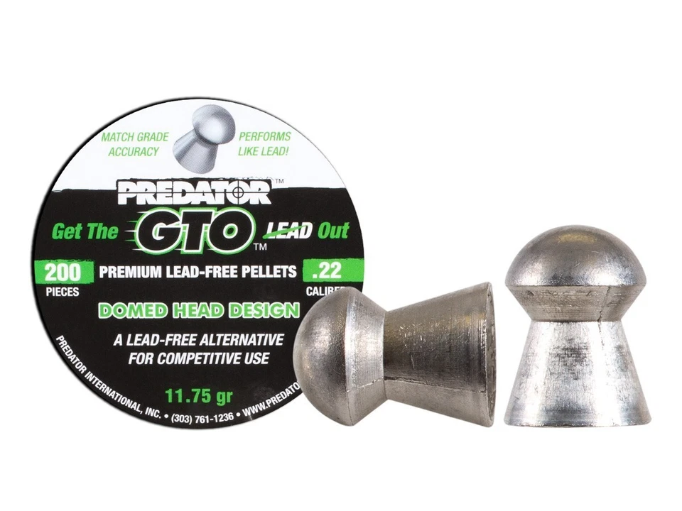 JSB PREDATOR GTO 200 Count Premium LEAD-FREE Domed 5.5mm .22 Caliber Pellets