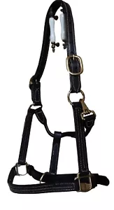 Supporto cavallo regolabile in pelle triplo punto Amish nuovo marrone avana - Foto 1 di 2