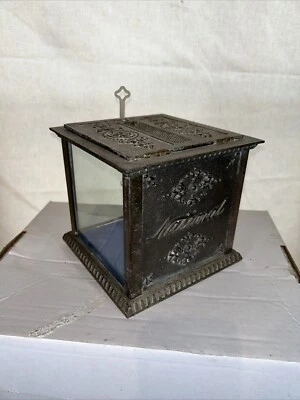 Старинный национальный кассовый аппарат чековая коробка c. 1940 - Изображение 1 из 4