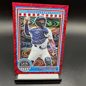2025 Panini USA Stars & Stripes Red Swirl /249 #48 Dariel Carrion - Picture 1 of 2