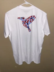 Birddogs Herren T-Shirt Weiß Kurzarm Stretch Grafik Größe M Golf Preppy Tee - Bild 1 von 4