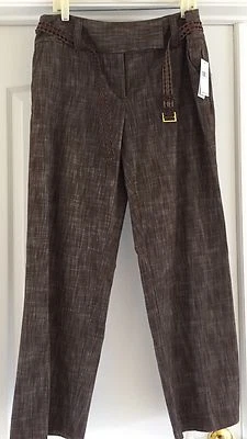 Pantalones marrones con cinturón AB Studio para mujer talla 12 nuevos con etiquetas Foto 1 de 4