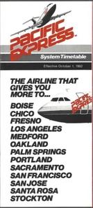 Pacific Express Airlines system timetable 10/1/82 [2103] Buy 4+ save 25% - Picture 1 of 1