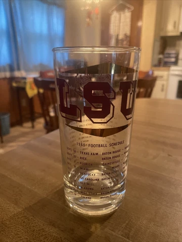 VINTAGE 1965 LSU TIGERS SCHEDULE & BOWL FOOTBALL OLD GLASS Rare Cover