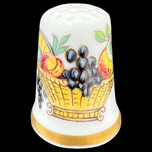 Dedal vintage 1980 Crown Staffs England porcelana porcelana - Imagen 1 de 6