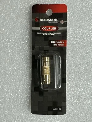 Radio Shack BNC Female to BNC Female Coupler. Gold Plated. 278-0119. New!! - Image 1 of 3