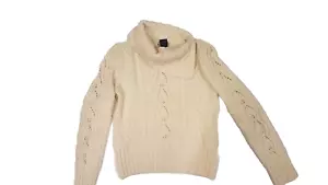 Paul James Mujer Crema Lana Suave Pescador Grueso Cuello Capucha Suéter Talla Grande - Imagen 1 de 14