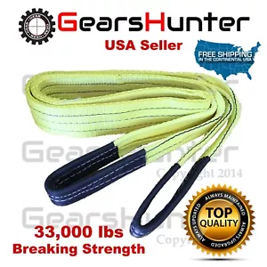 3" (Various Length) 2-Ply Nylon Web Sling Lift Tow Strap Heavy Duty 33000 LBS - Picture 1 of 4