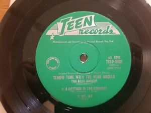 TEMPO TIME WITH THE BLUE ANGELS 1960 EP de THE BLUE ANGELS TEEN RECORDS SIN PORTADA - Imagen 1 de 2