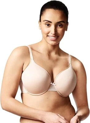CHANTELLE 30 DD #1951 C IDEAL PLUNGE T-SHIRT UNDERWIRE BRA, BLUSH, NWT $78 - Image 1 of 4