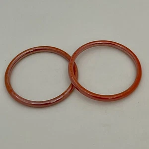 Juego de 2 pulseras brazalete vintage de vidrio naranja sin marca - Imagen 1 de 15