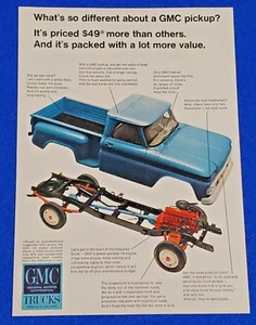 1966 GMC STEPSIDE PICKUP TRUCK ORIGINAL PRINT AD CLASSIC GM HEAVY DUTY WORKHORSE - Picture 1 of 1