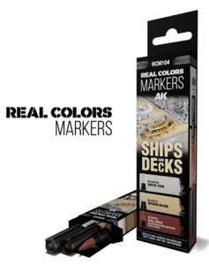 AK Interactive REAL COLORS MARKERS Ships & Decks Marker Set (3pcs) #RCM104 - Picture 1 of 2