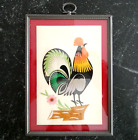 Polish Folk Art Rooster Papercut Colorful 5x7 inch Wycinanki nożyczki VTG