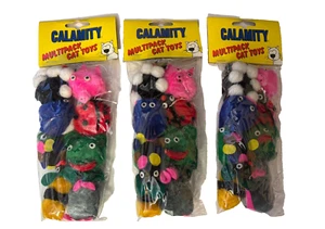Calamity Multipack Cat and Kitten Toy Fuzzy Critters 24 pieces Brand New Pet Lot - Picture 1 of 1