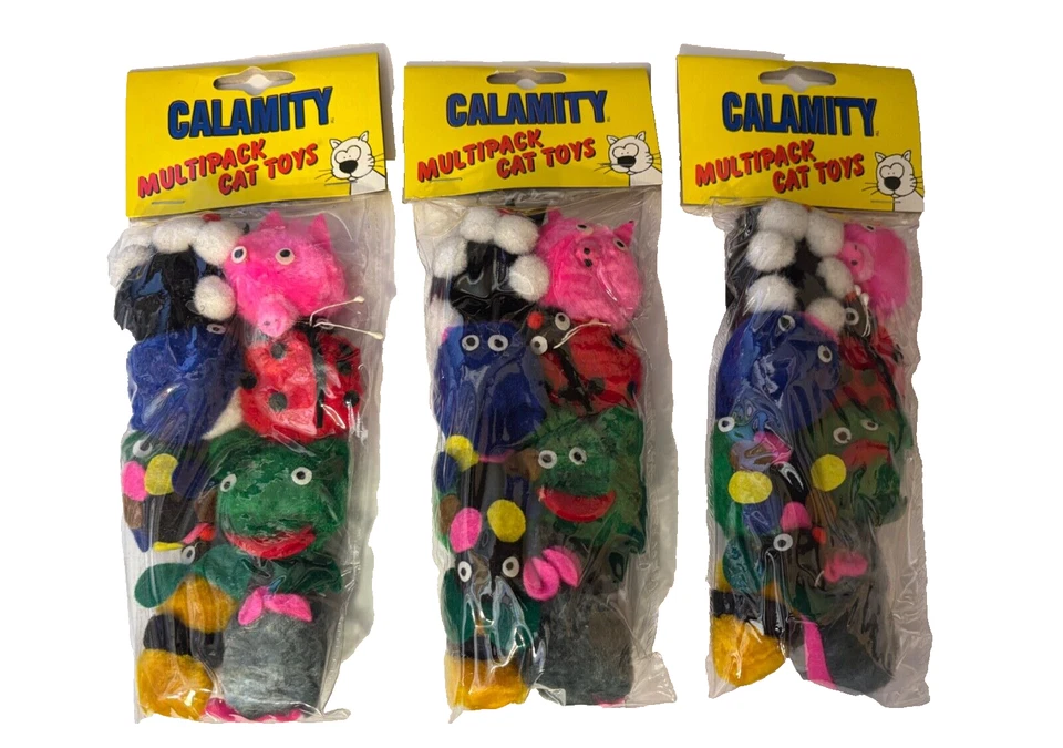 Calamity Multipack Cat and Kitten Toy Fuzzy Critters 24 pieces Brand New Pet Lot - Image 1 of 1