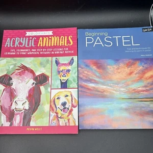 Walter Foster Lot of 2 Art Books Painting Pastel & Acrylic Animals Colorways - Picture 1 of 14