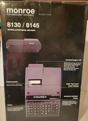 Monroe 8130 Heavy Duty Electronic Print & Display 12-Digit Calculator (NEW) - Image 1 of 4