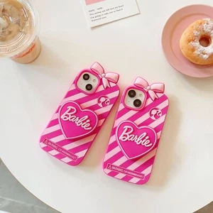 Barbie Bracket Holder Silicone Phone Case Cover for iPhone 12, 13, 14, 15Pro Max - Zdjęcie 1 z 9