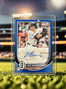 2025 Bowman ⚾️ Trey Sweeney Rookie Blue Auto #/150 Detroit Tigers RC SP Paper - Picture 1 of 3