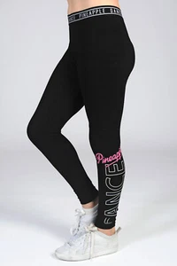 PINEAPPLE Dancewear Girls Logo Dance Leggings Black - Picture 1 of 1