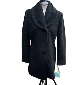Cece’s Women’s Black Wool  Blend Coat New With Tags Size 12 Dressy Classic - Picture 1 of 9