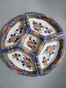 Vintage Oriental Imari Style 5 Piece Replacement Serving Set For LazySusan READ - Picture 1 of 5