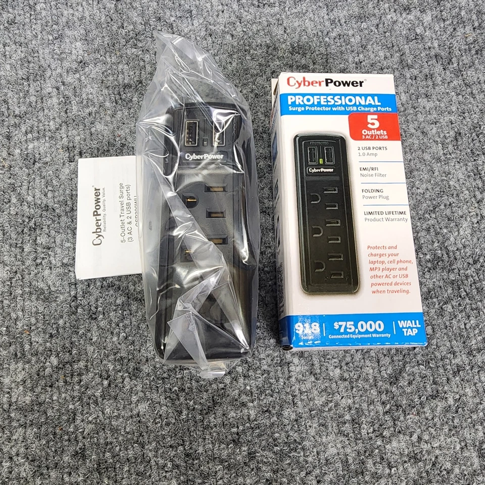 CSP300WU 3-Outlet Professional Surge Suppressor 2 USB Charging Ports - - Image 1 of 4