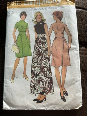 5236 Vintage Simplicity SEWING Pattern Misses 1970s Gathered Dress Two Lengths - Image 1 of 2