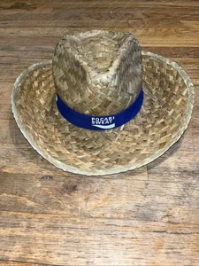 Pocari Sweat Country Straw Hat Limited Edition Tan /Blue Cap - Picture 1 of 7