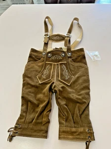 Pantalones de cuero marrón para niños, cuero, nuevos, talla 92 2-3T, 20" cintura 8" entrepierna, nuevos - Imagen 1 de 7