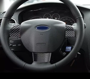 Carbon Fiber Schwarz Lenkradabdeckung Verkleidung Für Ford Focus MK2 2005-2011 - Bild 1 von 9
