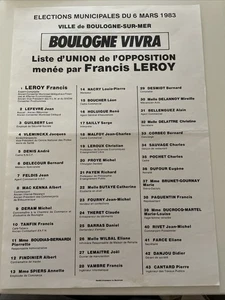 Tract Profession de Foi Municipales 62 Boulogne / Mer 1983 Francis Leroy - Picture 1 of 1