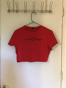 Shein Shirt Girls XL Red T–Shirt Short Sleeve New No Tags Heart Design - Picture 1 of 3