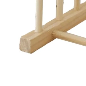 Vertical Wooden Dish Drying Rack 6 Grids Pine Wood Dish Drying Rack With GH - Picture 1 of 12