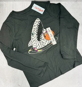 Cat & Jack Boy's Medium (8) Mummy Shark Halloween Long Sleeve T-Shirt - Gray - Picture 1 of 1
