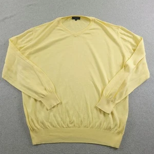 Suéter Canali Para Hombres 58 XL-XXL Amarillo Cuello en V Pullover 100% Algodón Hecho en Italia - Imagen 1 de 11