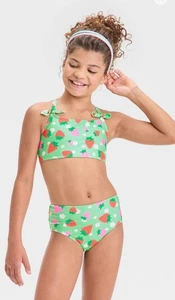 NWT Girls 2 Pc Bathing Suit Sz 8 UPF 50+ By Cat & Jack $17 - Picture 1 of 4