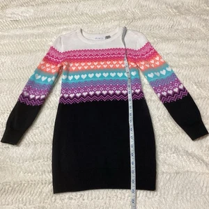 Mädchen Place Gr. 4 Pullover Pulli Kleid Fair Isle und Herzen Strickkleid - Bild 1 von 6