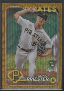 2024 Topps Chrome Quinn Priester #55 Rookie RC Gold Wave Refractor /50 Pirates - Bild 1 von 2