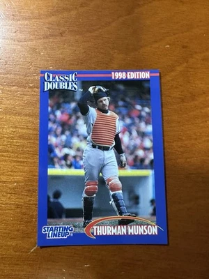 THURMAN MUNSON 1998 KENNER STARTING LINEUP CARD CLASSIC DOUBLES -YANKEES Oddball - Image 1 of 2