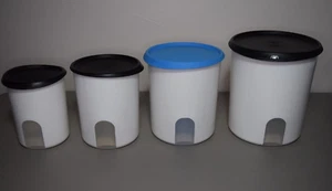 Tupperware Complete Set of One Touch Reminder Canisters A B C D - Picture 1 of 24