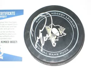 MARK RECCHI Signed Pittsburgh PENGUINS Official GAME Puck w/ Beckett COA (BAS) - Picture 1 of 1