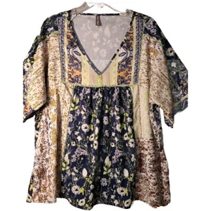 Blusa para mujer NoraCora cuello en V manga 3/4 talla XL diferentes telas estampadas - Imagen 1 de 14