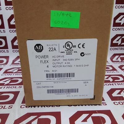 22A-D4P0N104 | Allen Bradley | PowerFlex 4 | AC Drive, 4A, Surplus Sealed Pac... • 630.76£
