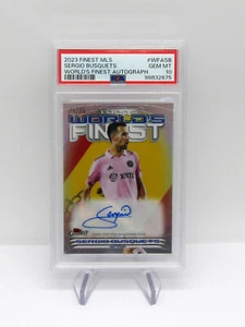 2023 Topps Finest MLS Worlds Finest Auto 24/25 Sergio Busquets Miami PSA 10 - Picture 1 of 3
