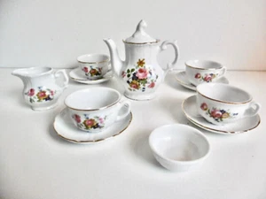 DINETTE PORCELAINE DÉCOR FLORALE -11 PIÈCES -TRÈS BON ÉTAT - VINTAGE - ALLEMAND - Picture 1 of 7